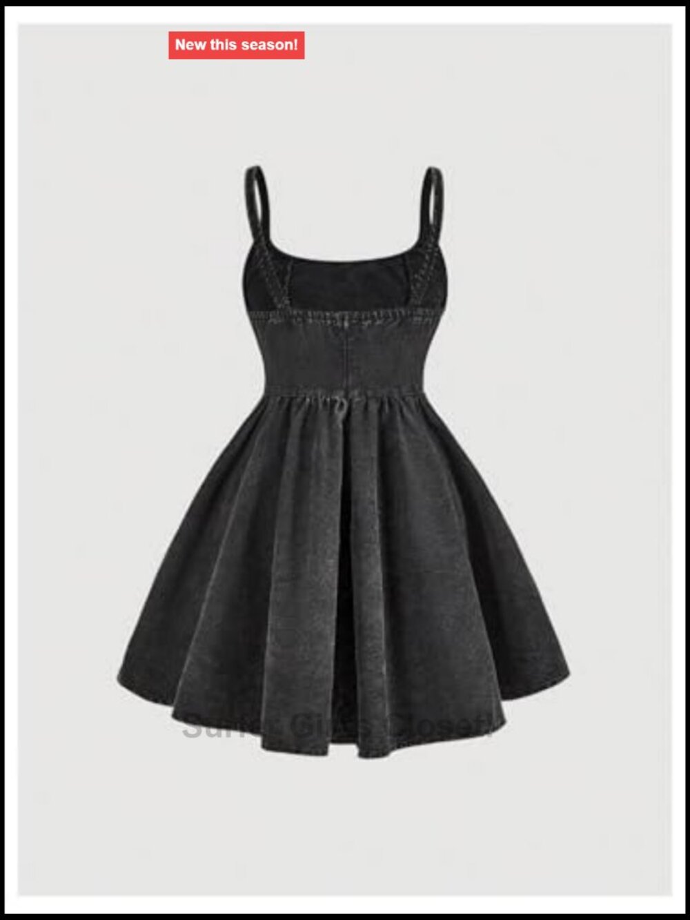 WDIRARA Women's Casual A-Line Denim Mini Dress Square Neck Ruffle Hem - Picture 2 of 5